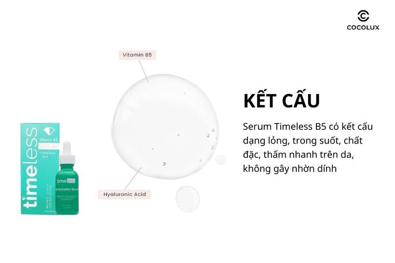 K&ecirc;́t c&acirc;́u của serum Timeless B5