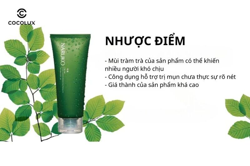 Nhược điểm của tẩy tế bào chết Naruko Tràm Trà