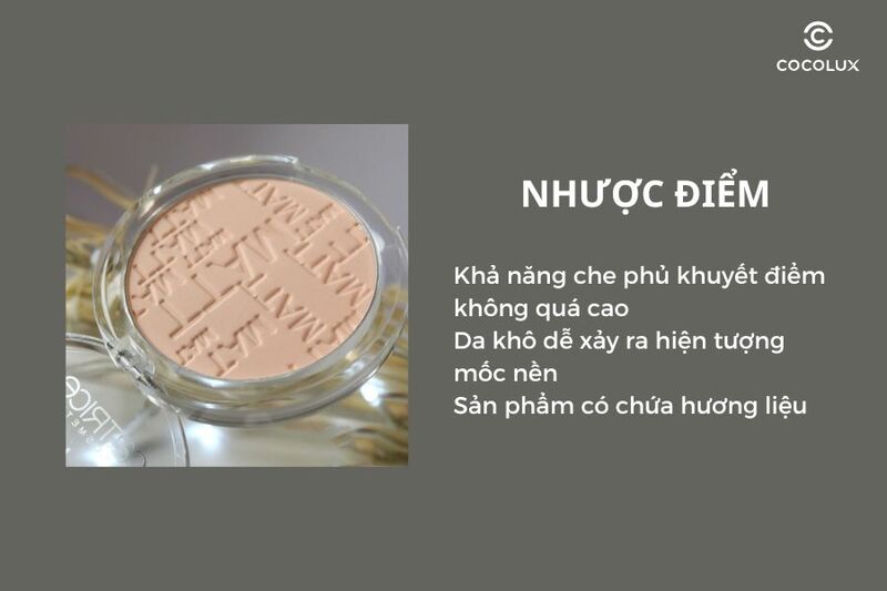 Nhược điểm của&nbsp;phấn phủ Catrice All Matt Plus Shine Control Powder