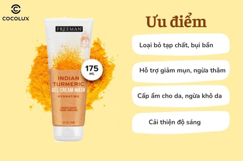 ưu điểm của Mặt Nạ Freeman Tinh Bột Nghệ Dưỡng Ẩm S&aacute;ng Da 175ml