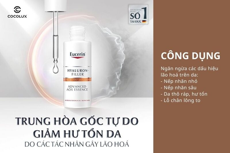 Công dụng của tinh chất Eucerin Hyaluron Filler Advanced AOX Essence