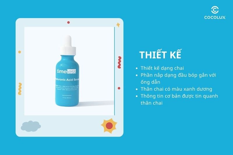 Thiết kế của serum Timeless Hyaluronic Acid + Vitamin C