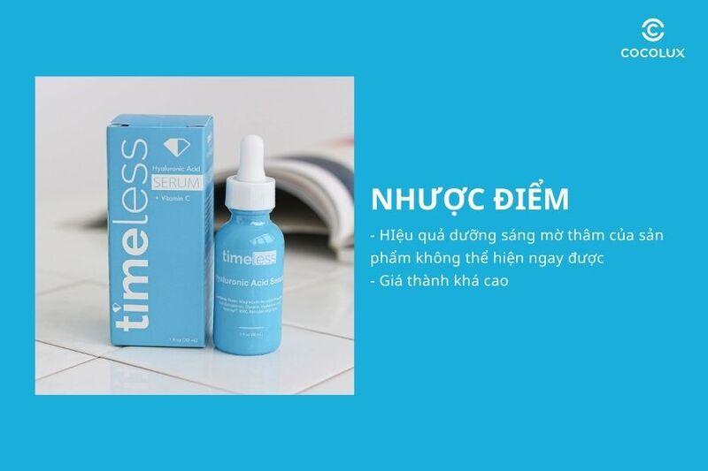 Nhược điểm của serum Timeless Hyaluronic Acid + Vitamin C