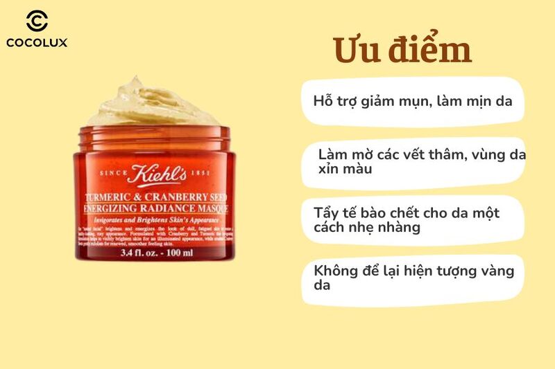 Mặt nạ nghệ Kiehl's sở hữu những c&ocirc;ng dụng tuyệt vời 