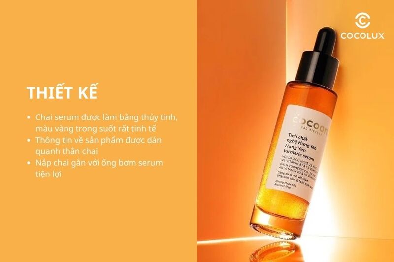 Thiết kế của tinh chất Cocoon chiết xuất từ nghệ Hưng Yên