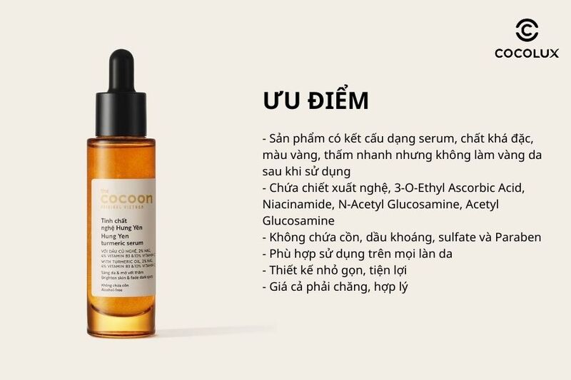 Ưu điểm của tinh chất Cocoon chiết xuất từ nghệ Hưng Yên