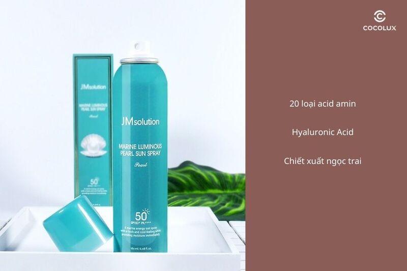Thành phần của xịt chống nắng JM Solution Ngọc Trai Marine Luminous Pearl Sun Spray Xanh