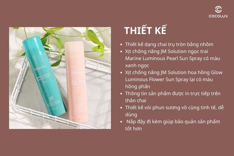 Thiết kế của xịt chống nắng JM Solution