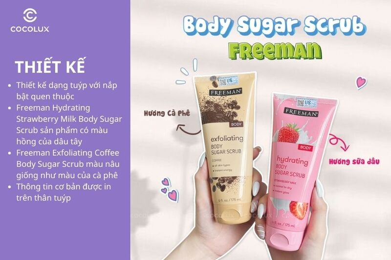 Thiết kế của tẩy tế bào chết cho body Freeman Body Sugar Scrub