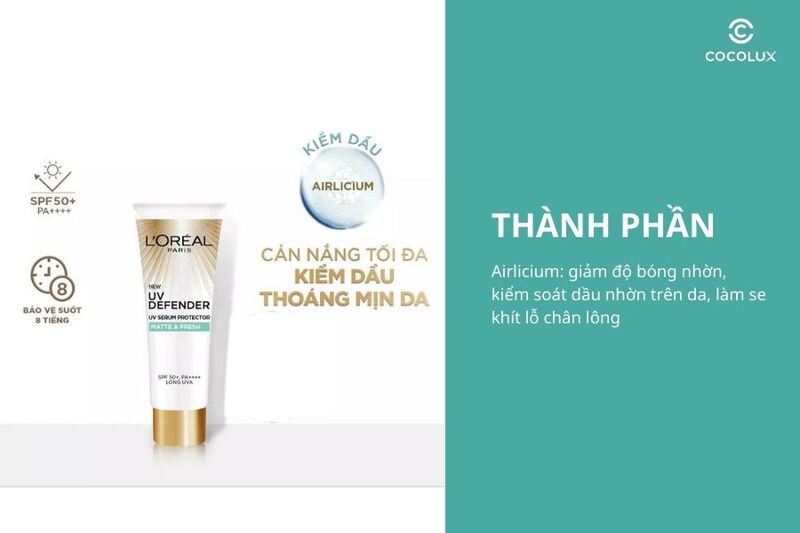 Thành phần của kem chống nắng L