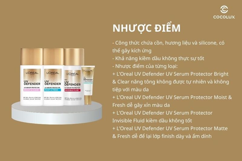 Nhược điểm của kem chống nắng L