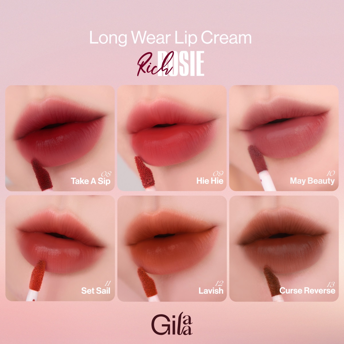 Son Gilaa Long Wear Lip Cream Rich Rosie Collection - 11 Set Sail 5g