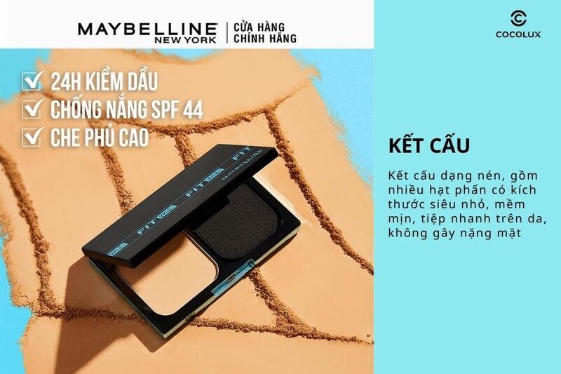 Kết cấu của phấn nền Maybelline Fit me Ultimate Powder Foundation Two Way Cake SPF 44