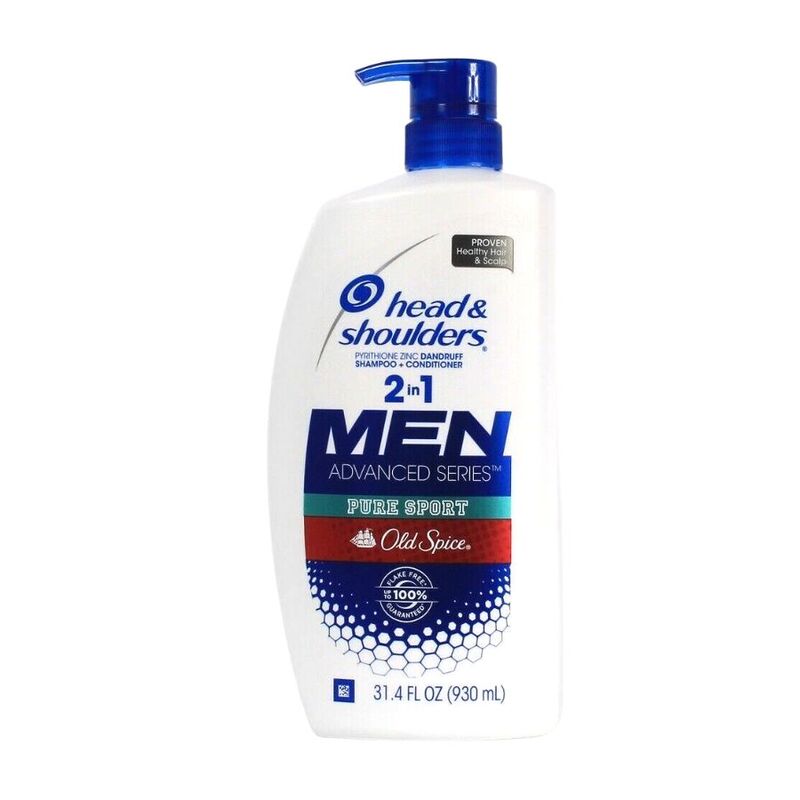 Gội Xả Head & Shoulders Pure Sport 2in1 Dandruff Shampoo + Conditioner For Men Hương Old Spice Nam Tính 930ml 
