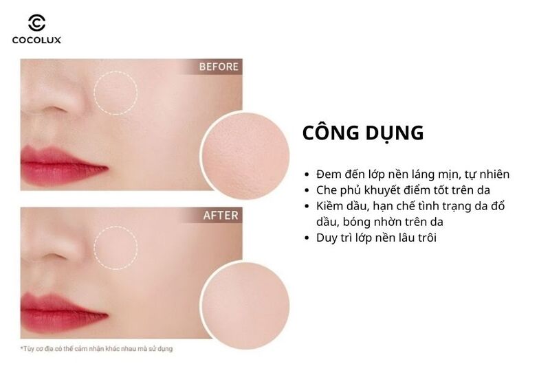 C&ocirc;ng dụng của&nbsp;phấn phủ Eglips Blur Powder Pact