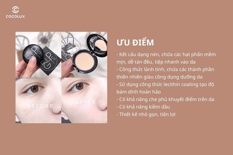 Ưu điểm của&nbsp;phấn phủ Eglips Blur Powder Pact