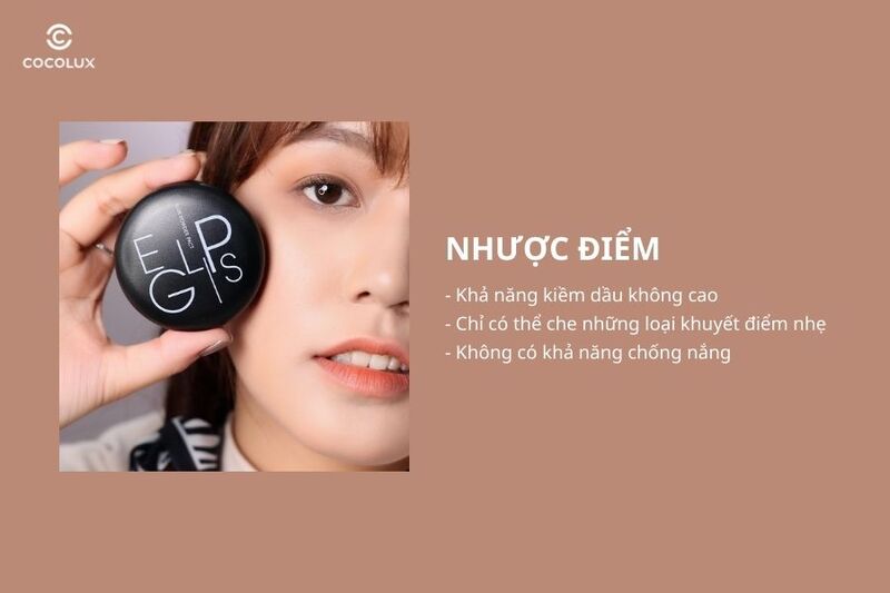Nhược điểm của&nbsp;phấn phủ Eglips Blur Powder Pact