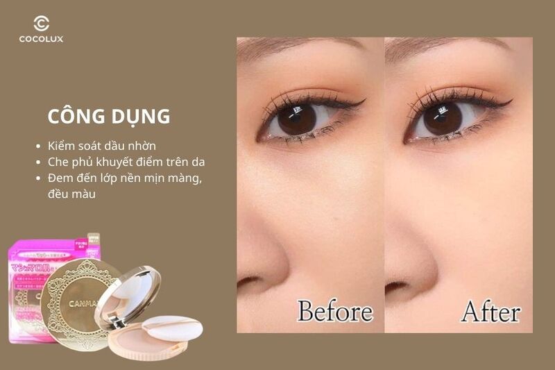 Công dụng của phấn phủ Canmake Marshmallow Finish Powder
