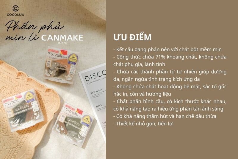 Ưu điểm của phấn phủ Canmake Marshmallow Finish Powder