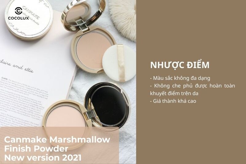 Nhược điểm của phấn phủ Canmake Marshmallow Finish Powder