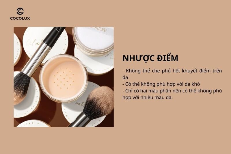 Nhược điểm của phấn phủ Focallure Poreless Matte Loose Powder