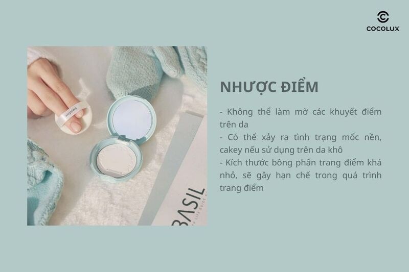 Nhược điểm của phấn phủ Innisfree No Sebum Mineral Pact