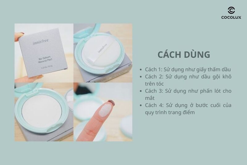 Cách sử dụng phấn phủ Innisfree No Sebum Mineral Pact