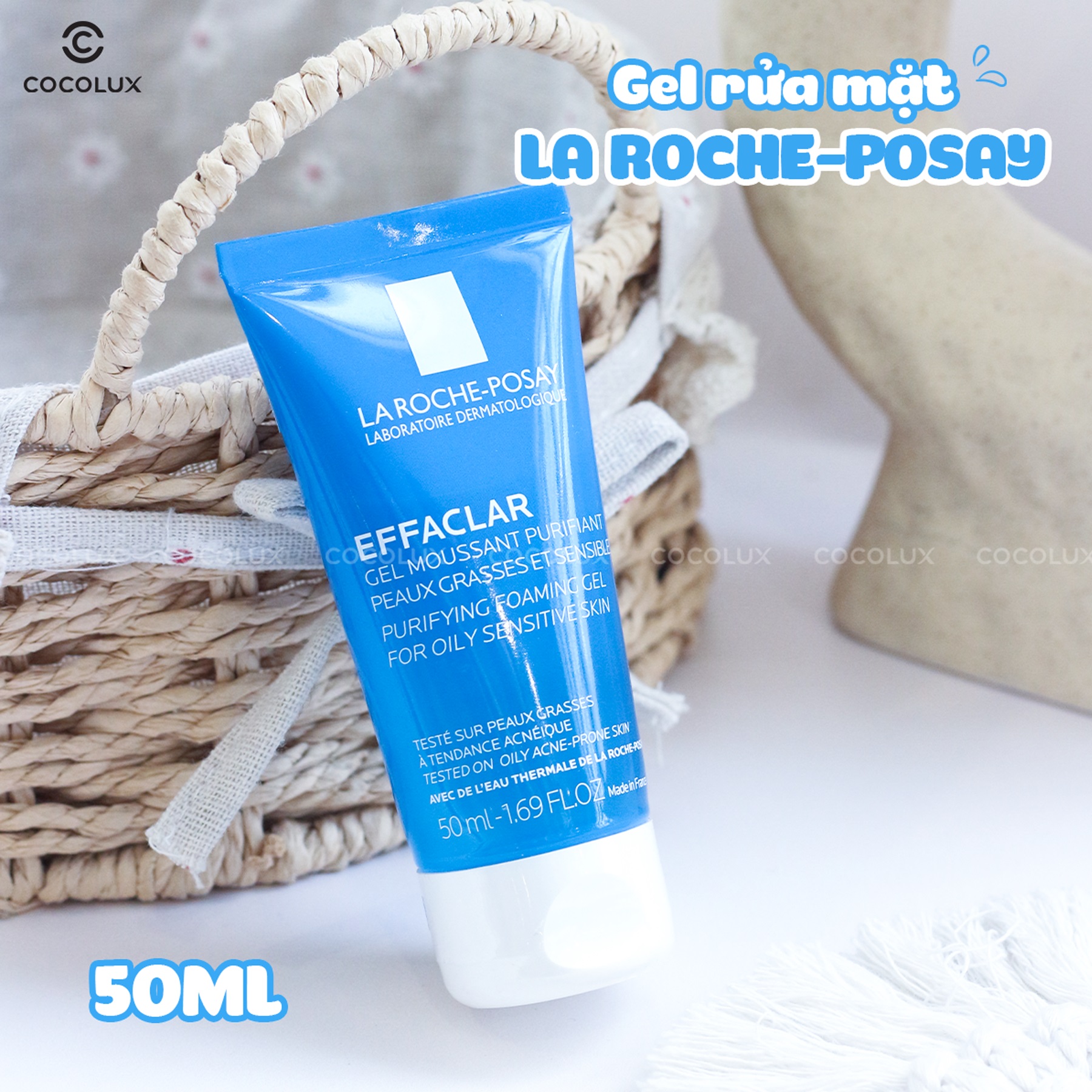 Bộ Sản Phẩm La Roche-Posay Tẩy Trang Effaclar 400ml + Sữa Rửa Mặt Effaclar 50ml Làm Sạch Sâu Cho Da Dầu Mụn