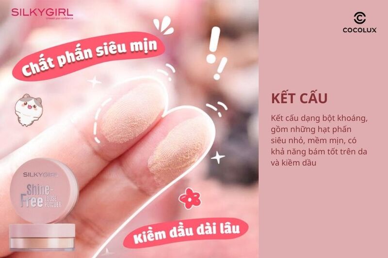 Kết cấu của phấn phủ Silkygirl Shine Free Loose Powder