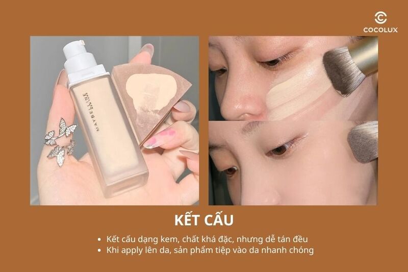 Kết cấu của kem nền Maybelline Super Stay Full Coverage Foundation 24h
