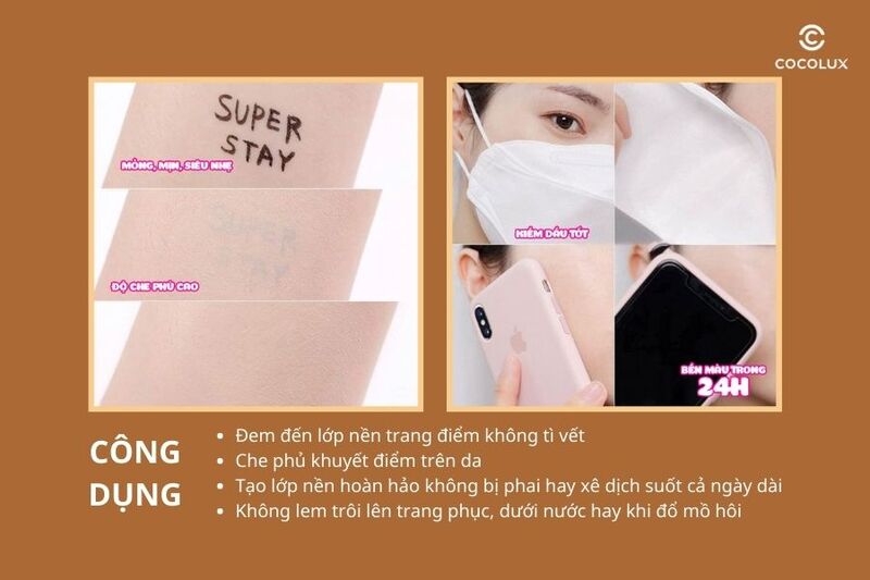 Công dụng của kem nền Maybelline Super Stay Full Coverage Foundation 24h