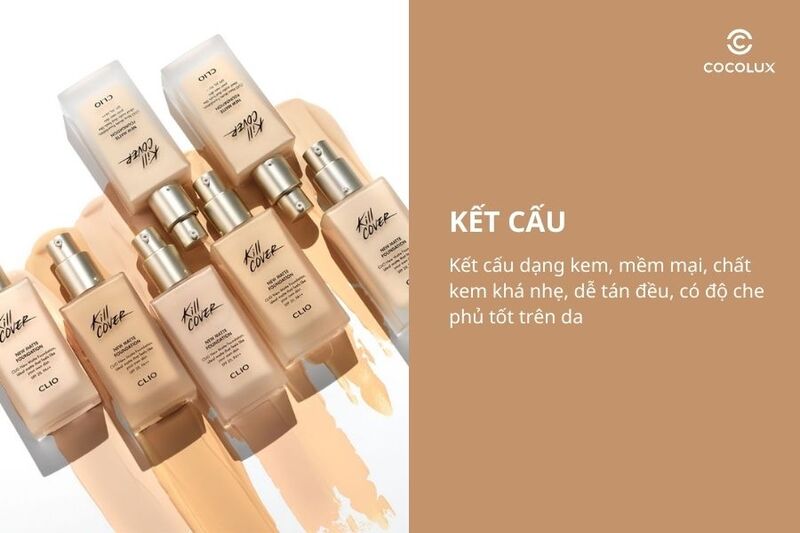 Kết cấu của kem nền Clio Kill Cover New Matte Foundation SPF 20 PA++