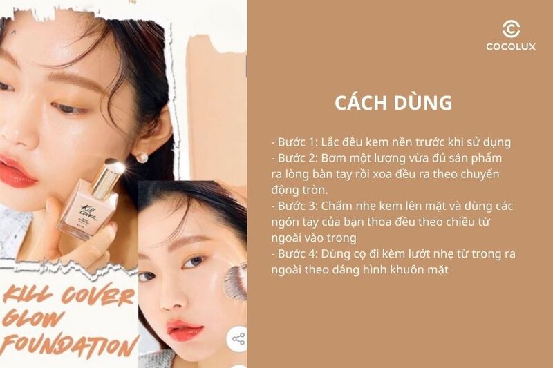 4 bước sử dụng kem nền Clio Kill Cover New Matte Foundation SPF 20 PA++