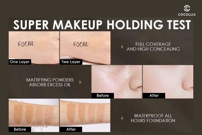 Kiểm tra khả năng che phủ khuyết điểm và chống thấm nước của kem nền Focallure Lasting Poreless Foundation