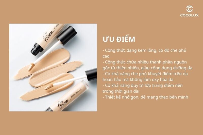 Ưu điểm của che khuyết điểm Clio Kill Cover Liquid Concealer