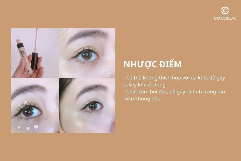 Nhược điểm của che khuyết điểm Clio Kill Cover Liquid Concealer