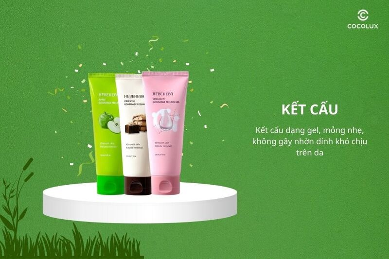 Kết cấu của tẩy tế bào chết Hebeheba Gommage Peeling Gel