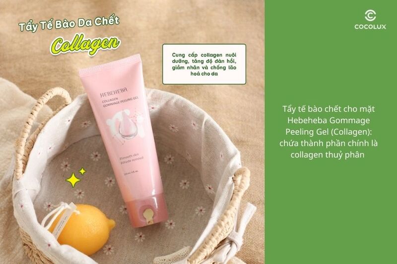 Thành phần chính của tẩy tế bào chết Hebeheba Collagen Gommage Peeling Gel