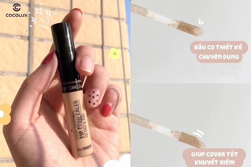 Thi&ecirc;́t k&ecirc;́ của&nbsp;che khuy&ecirc;́t đi&ecirc;̉m The Saem Cover Perfection Tip Concealer SPF28/PA++