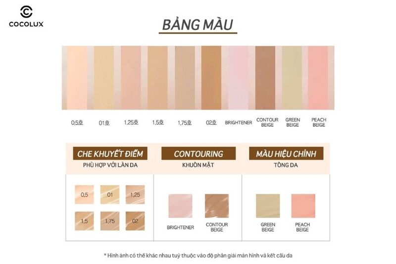 Các t&ocirc;ng màu của&nbsp;che khuy&ecirc;́t đi&ecirc;̉m The Saem Cover Perfection Tip Concealer SPF28/PA++ (Hình 1)