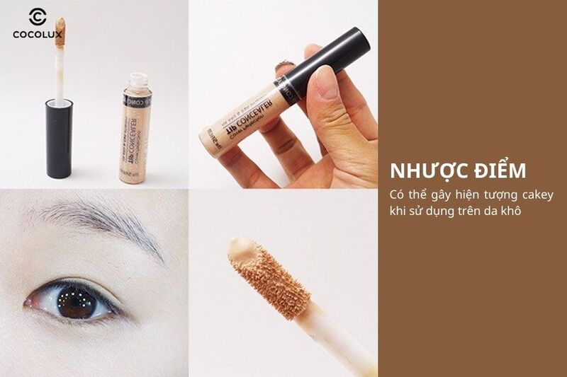 Nhược đi&ecirc;̉m của&nbsp;che khuy&ecirc;́t đi&ecirc;̉m The Saem Cover Perfection Tip Concealer SPF28/PA++