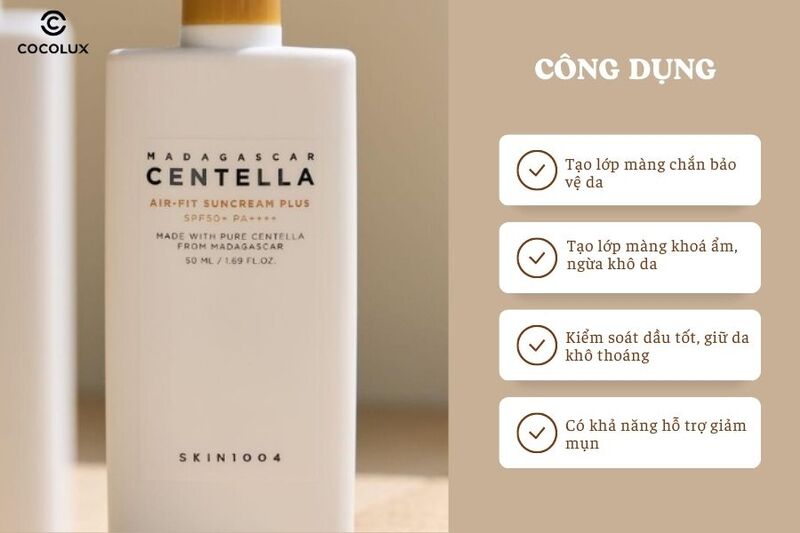 Kem chống nắng Centella Skin1004 có nhiều công dụng nổi trội