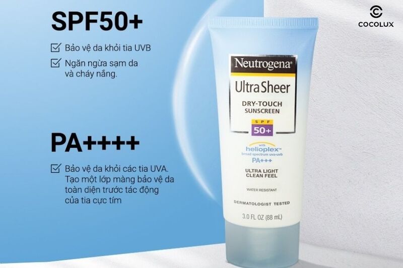 Chống nắng Neutrogena giúp bảo vệ làn da hiệu quả dưới tác động của ánh nắng mặt trời