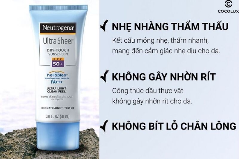 Kem chống nắng Neutrogena sở hữu nhiều ưu điểm tuyệt vời