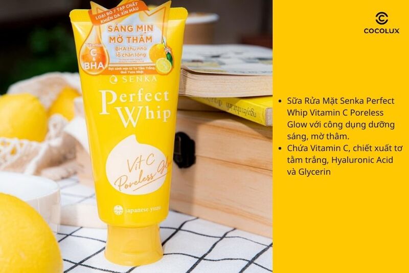 Th&ocirc;ng tin cơ bản v&ecirc;̀ sữa rửa mặt Senka Perfect Whip Vitamin C Poreless Glow