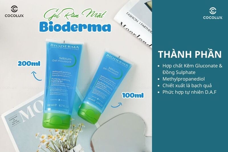 Các thành phần nổi bật của gel rửa mặt Bioderma