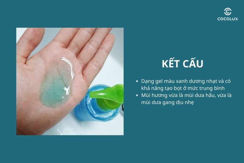 Sữa rửa mặt có kết cấu dạng gel, màu xanh dương