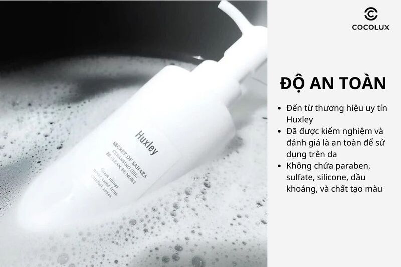 Sữa rửa mặt Huxley dạng gel Cleansing Gel ; Be Clean, Be Moist có đ&ocirc;̣ an toàn cao