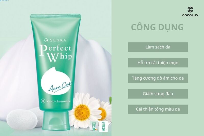Những công dụng tiêu biểu của sữa rửa mặt Senka Perfect Whip Acne Care