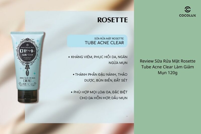 Sữa Rửa Mặt Rosette Làm Giảm Mụn 120g